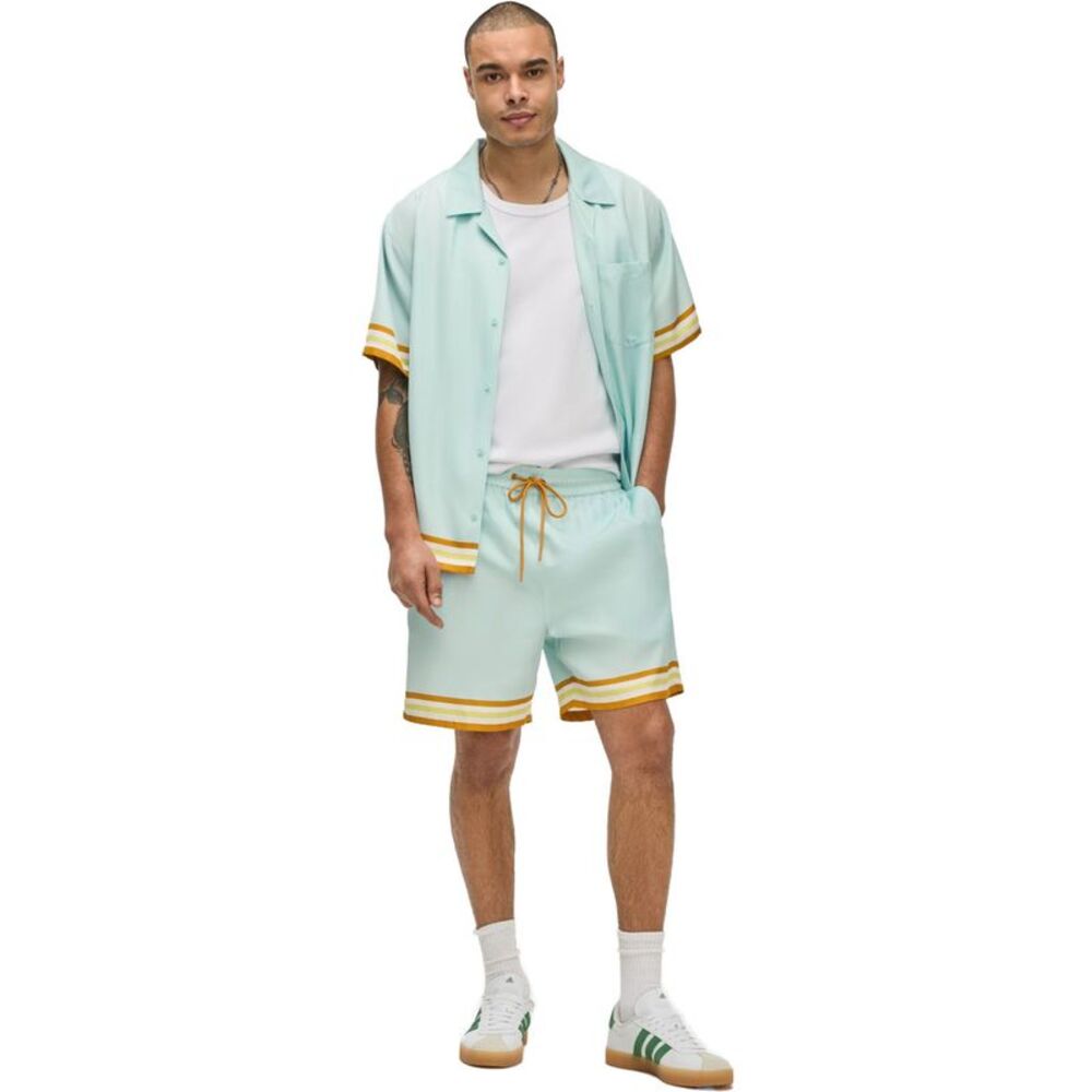 Mode Of One Mens Striped-Trim Pull-On Casual Bermuda Shorts, NWT